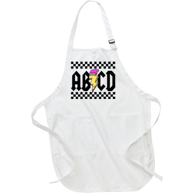 ABCD Pencil Lightning Bolt Back To School Teachers Kids Rock Full-Length Apron With Pockets