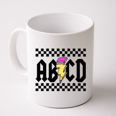 ABCD Pencil Lightning Bolt Back To School Teachers Kids Rock Coffee Mug