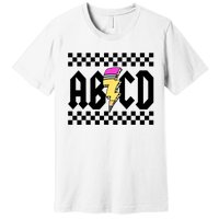 ABCD Pencil Lightning Bolt Back To School Teachers Kids Rock Premium T-Shirt