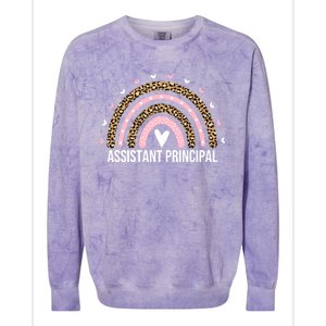 Assistant Principal Leopard Assistant Principals Gift Colorblast Crewneck Sweatshirt