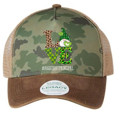 Assistant Principal Love St Patricks Day Gnome Leopard Legacy Tie Dye Trucker Hat