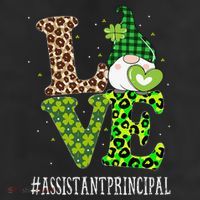 Assistant Principal Love St Patricks Day Gnome Leopard 7 Panel Mesh Trucker Snapback Hat