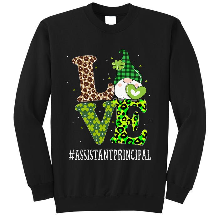 Assistant Principal Love St Patricks Day Gnome Leopard Sweatshirt