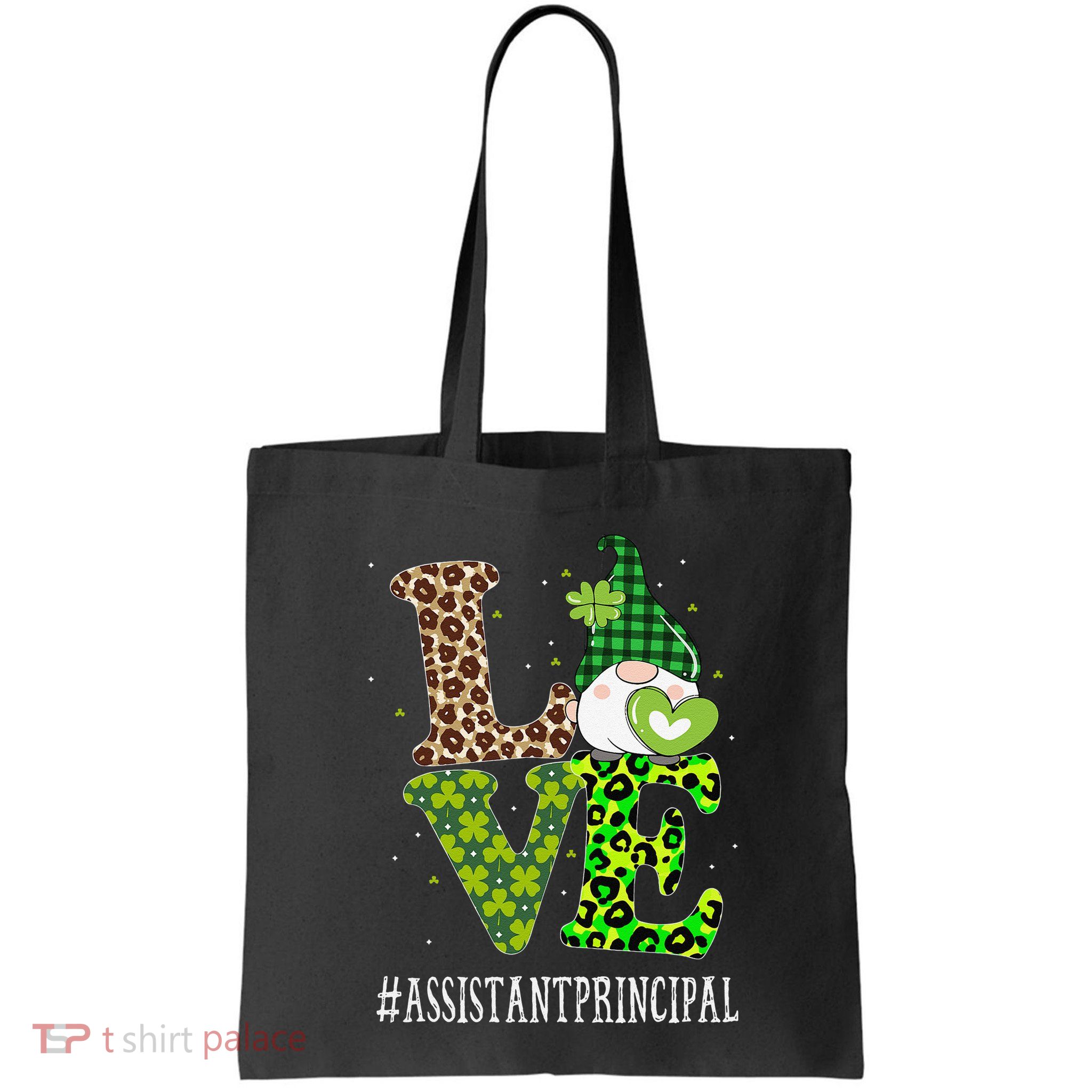Assistant Principal Love St Patricks Day Gnome Leopard Bag