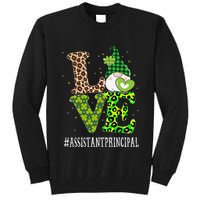Assistant Principal Love St Patricks Day Gnome Leopard Tall Sweatshirt