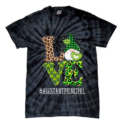 Assistant Principal Love St Patricks Day Gnome Leopard Tie-Dye T-Shirt