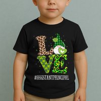 Assistant Principal Love St Patricks Day Gnome Leopard Toddler T-Shirt
