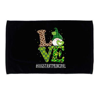 Assistant Principal Love St Patricks Day Gnome Leopard Microfiber Hand Towel