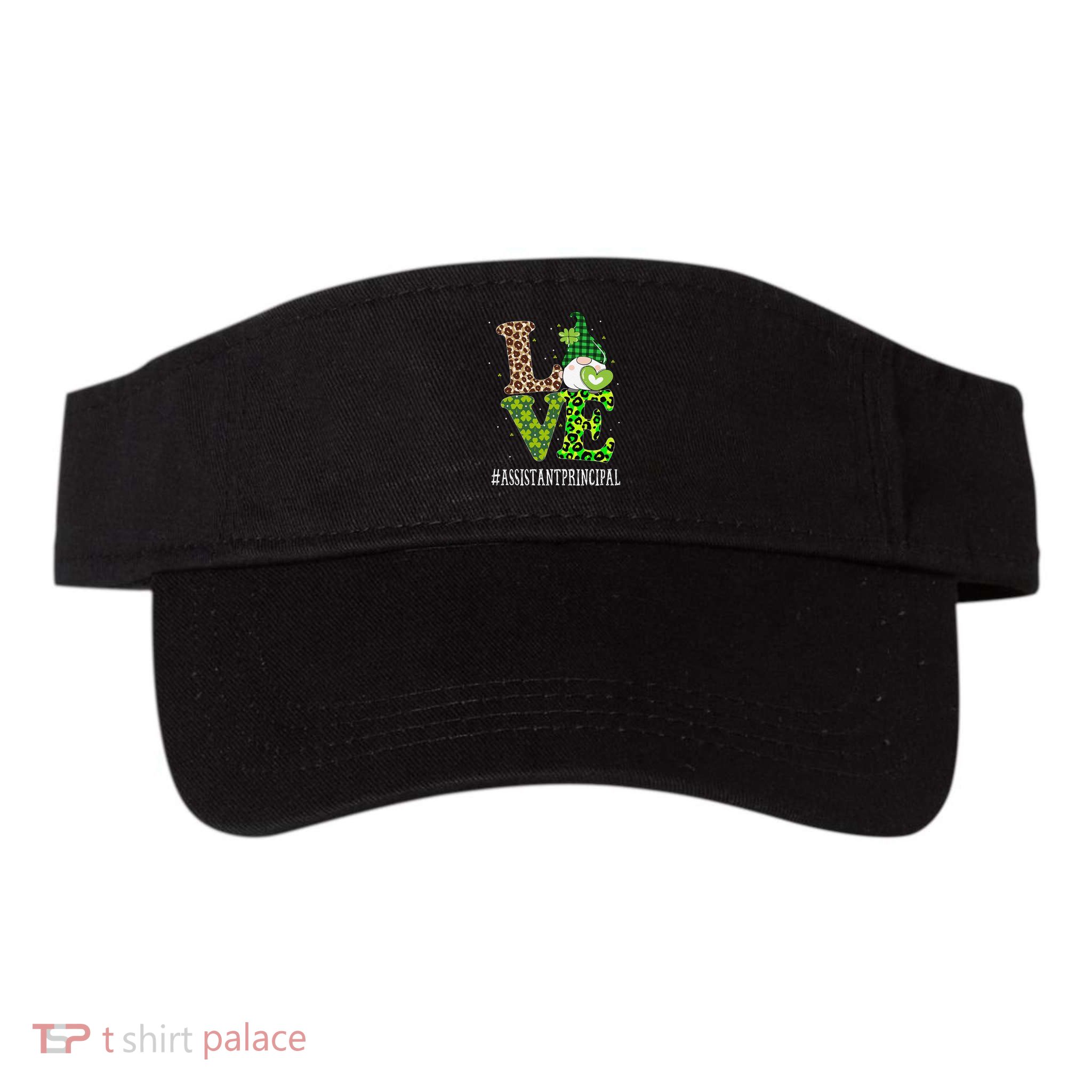Assistant Principal Love St Patricks Day Gnome Leopard Visor