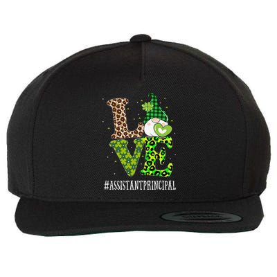 Assistant Principal Love St Patricks Day Gnome Leopard Wool Snapback Cap