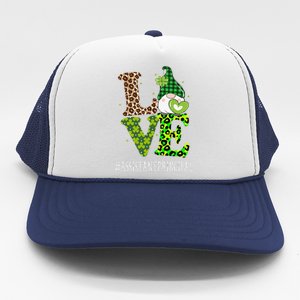 Assistant Principal Love St Patricks Day Gnome Leopard Trucker Hat