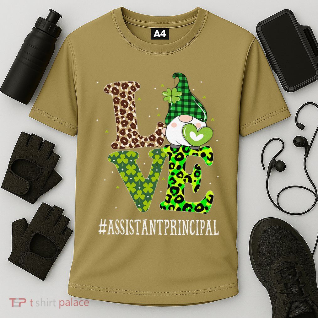 Assistant Principal Love St Patricks Day Gnome Leopard Performance Shirt