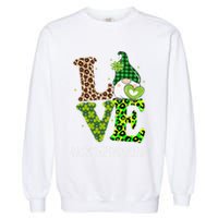 Assistant Principal Love St Patricks Day Gnome Leopard Garment-Dyed Sweatshirt