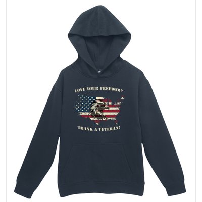 American Patriotic Love your Freedom Thank a Veteran  Urban Pullover Hoodie