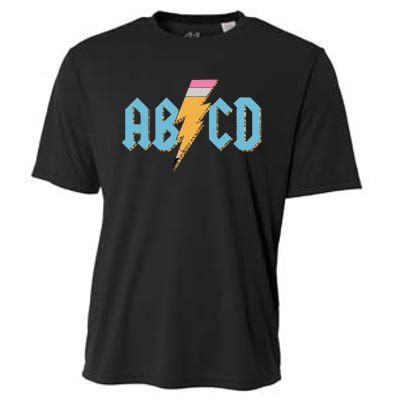 ABCD Pencil Lightning Rockn Roll Teacher Back To School Cooling Performance Crew T-Shirt