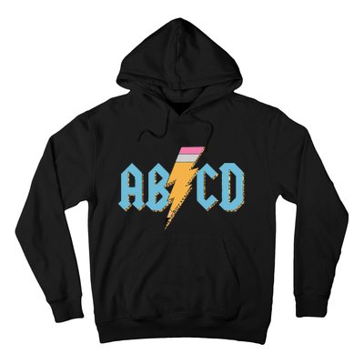 ABCD Pencil Lightning Rockn Roll Teacher Back To School Hoodie