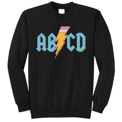 ABCD Pencil Lightning Rockn Roll Teacher Back To School Sweatshirt