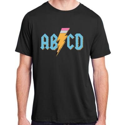 ABCD Pencil Lightning Rockn Roll Teacher Back To School Adult ChromaSoft Performance T-Shirt