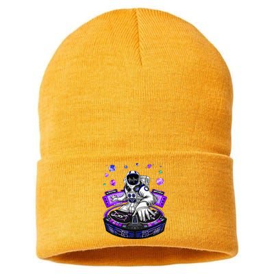 Astronaut Psychedelic Music Dj Psytrance Techno Edm Festival Sustainable Knit Beanie