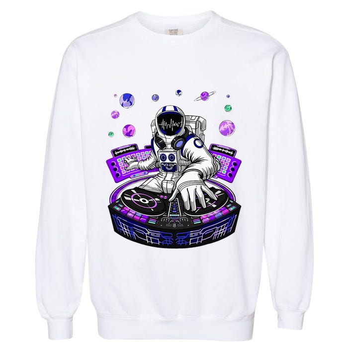 Astronaut Psychedelic Music Dj Psytrance Techno Edm Festival Garment-Dyed Sweatshirt