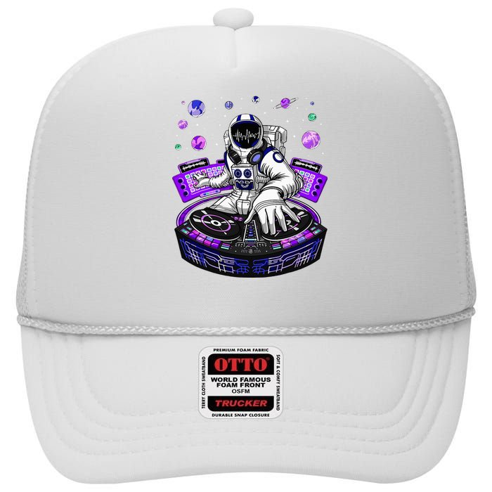 Astronaut Psychedelic Music Dj Psytrance Techno Edm Festival High Crown Mesh Back Trucker Hat