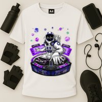 Astronaut Psychedelic Music Dj Psytrance Techno Edm Festival Cooling Performance Crew T-Shirt