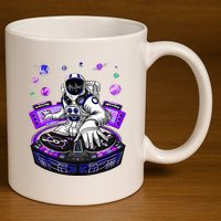 Astronaut Psychedelic Music Dj Psytrance Techno Edm Festival 11oz C Handle Ceramic Mug