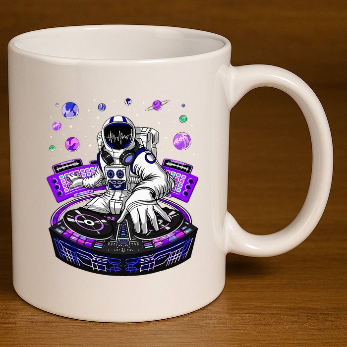 Astronaut Psychedelic Music Dj Psytrance Techno Edm Festival 11oz C Handle Ceramic Mug