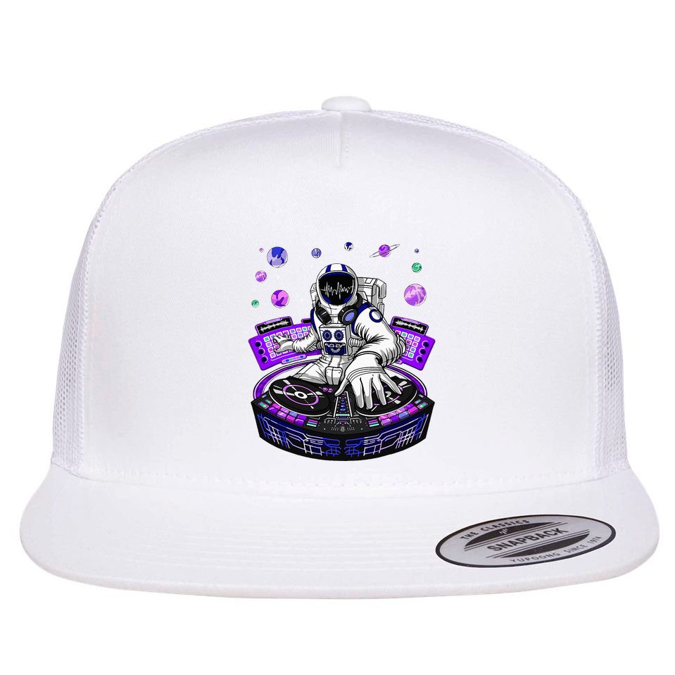 Astronaut Psychedelic Music Dj Psytrance Techno Edm Festival Flat Bill Trucker Hat