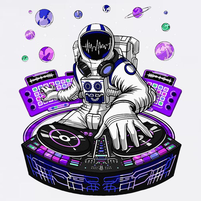 Astronaut Psychedelic Music Dj Psytrance Techno Edm Festival Cooling Performance Long Sleeve Crew