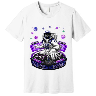 Astronaut Psychedelic Music Dj Psytrance Techno Edm Festival Premium T-Shirt