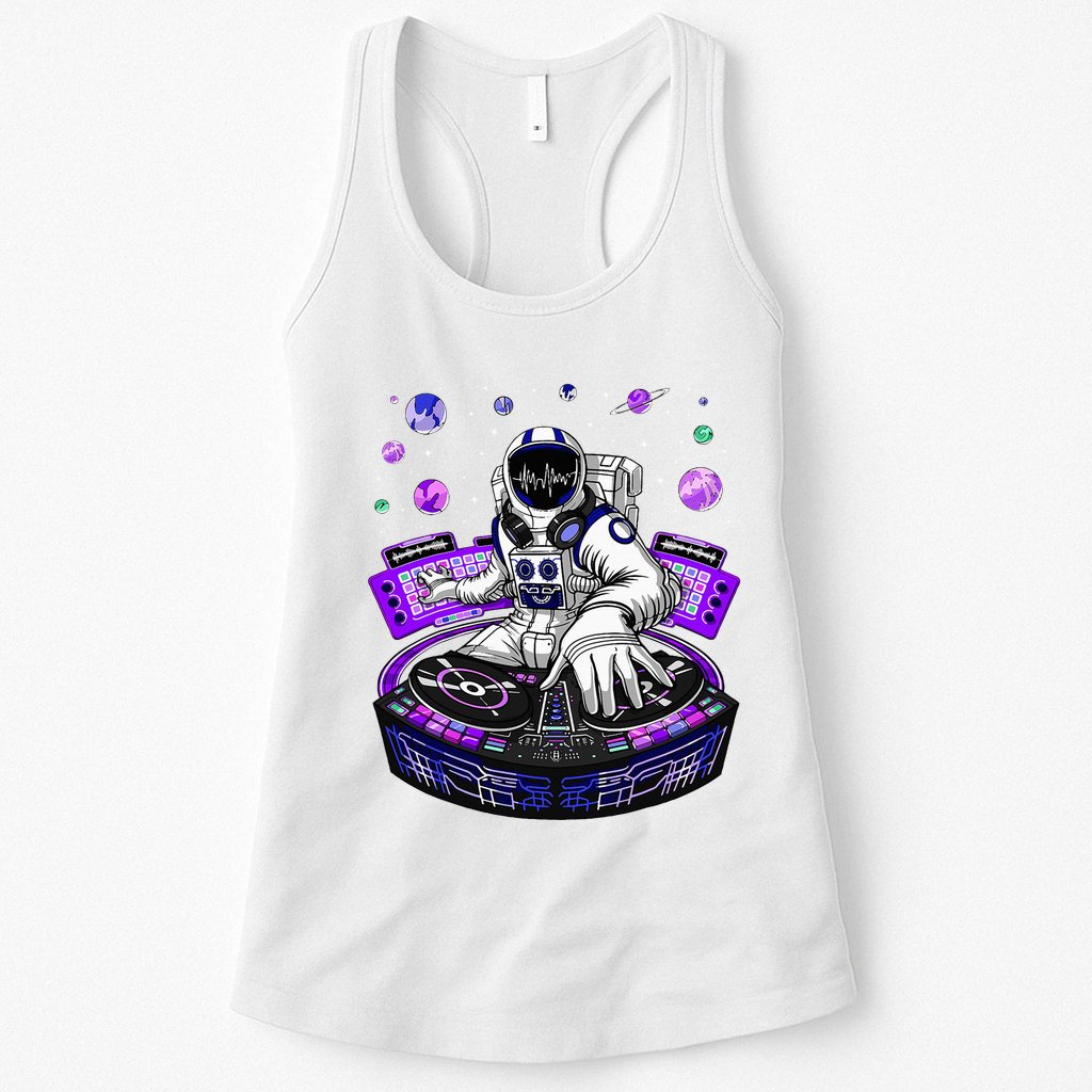 Astronaut Psychedelic Music Dj Psytrance Techno Edm Festival Womens Tank Top