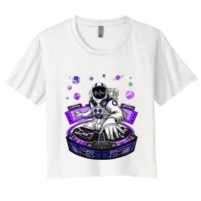 Astronaut Psychedelic Music Dj Psytrance Techno Edm Festival Crop Top