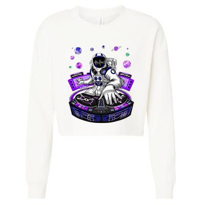 Astronaut Psychedelic Music Dj Psytrance Techno Edm Festival Cropped Pullover Crew