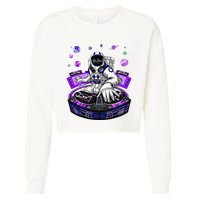 Astronaut Psychedelic Music Dj Psytrance Techno Edm Festival Cropped Pullover Crew