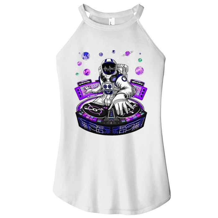Astronaut Psychedelic Music Dj Psytrance Techno Edm Festival Women's Perfect Tri Rocker Tank