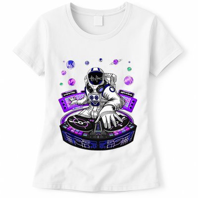 Astronaut Psychedelic Music Dj Psytrance Techno Edm Festival Womens T-Shirt