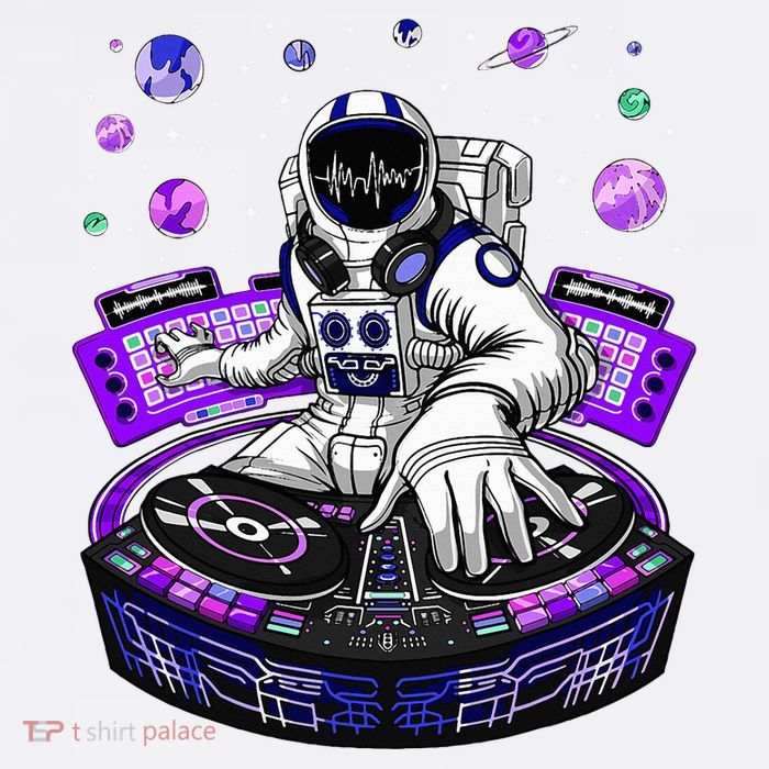 Astronaut Psychedelic Music Dj Psytrance Techno Edm Festival Womens T-Shirt