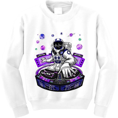 Astronaut Psychedelic Music Dj Psytrance Techno Edm Festival Kids Sweatshirt