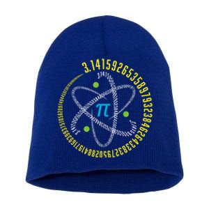 Atom Pi Math Science Stem Gift 3 14 Pi Day Funny Gift Short Acrylic Beanie