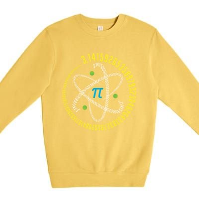 Atom Pi Math Science Stem Gift 3 14 Pi Day Meaningful Gift Premium Crewneck Sweatshirt