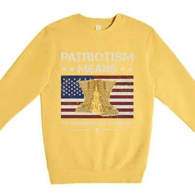 America Patriotism Means To Stand By My Country Army Veteran Cute Gift Premium Crewneck Sweatshirt