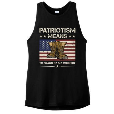 America Patriotism Means To Stand By My Country Army Veteran Cute Gift Ladies PosiCharge Tri-Blend Wicking Tank