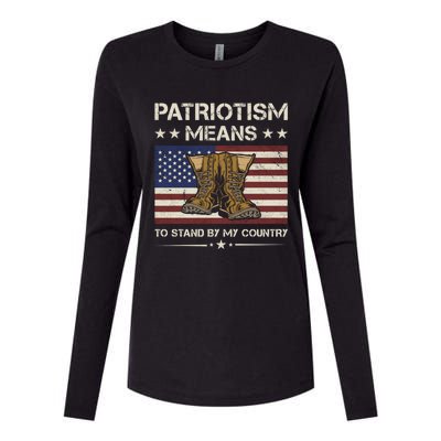 America Patriotism Means To Stand By My Country Army Veteran Cute Gift Womens Cotton Relaxed Long Sleeve T-Shirt