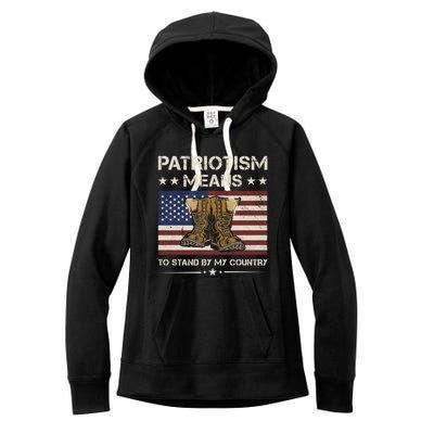 America Patriotism Means To Stand By My Country Army Veteran Cute Gift Women's Fleece Hoodie