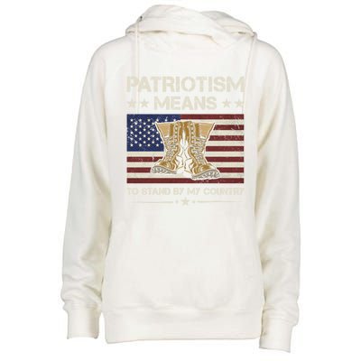 America Patriotism Means To Stand By My Country Army Veteran Cute Gift Womens Funnel Neck Pullover Hood