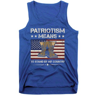 America Patriotism Means To Stand By My Country Army Veteran Cute Gift Tank Top