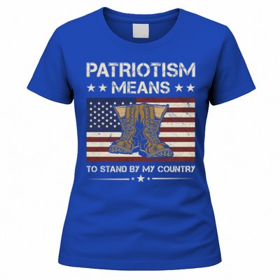 America Patriotism Means To Stand By My Country Army Veteran Cute Gift Women's T-Shirt