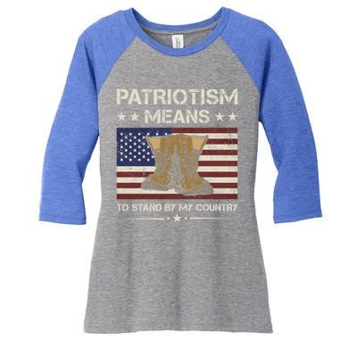 America Patriotism Means To Stand By My Country Army Veteran Cute Gift Women's Tri-Blend 3/4-Sleeve Raglan Shirt