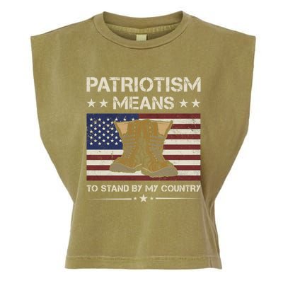 America Patriotism Means To Stand By My Country Army Veteran Cute Gift Garment-Dyed Women's Muscle Tee